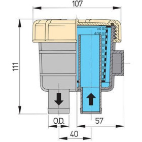 VETUS filtre eau de mer FTR140 accessoire moteur bateau.