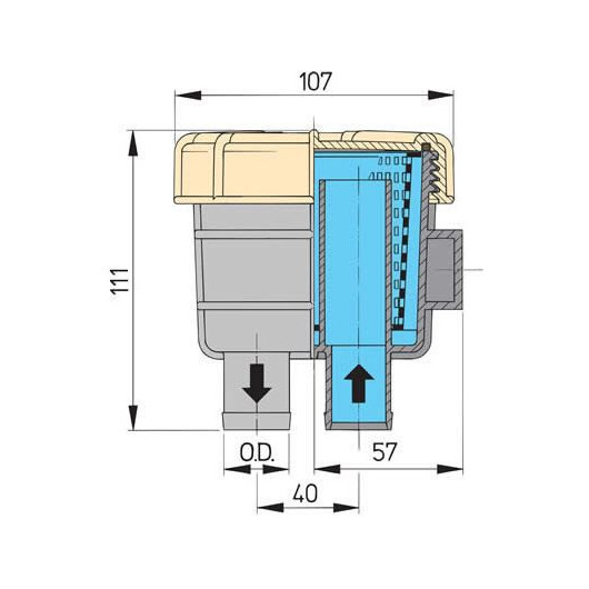 VETUS filtre eau de mer FTR140 accessoire moteur bateau.