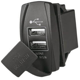 Acheter Chargeur de voiture double USB 12V 3.1A adaptateur 2 ports prise de  courant montage sur panneau de charge