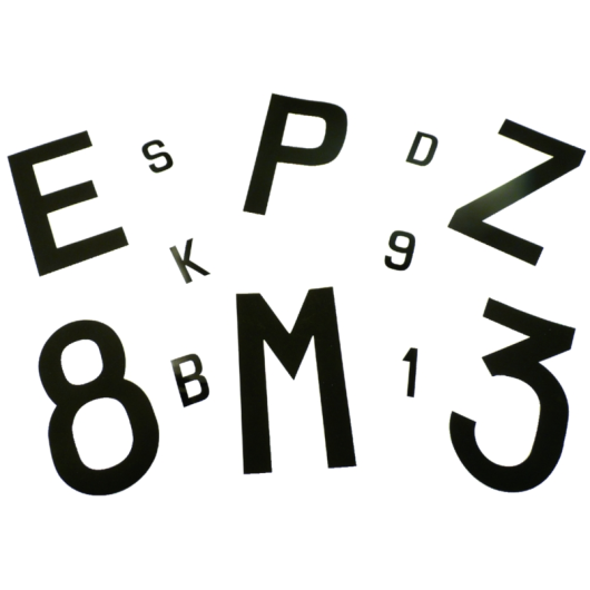 Pochette de lettres adhésives noires A-Z 20 mm - Noir