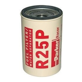 RACOR filtre complet gasoil 170l/h, cartouche R-25-P DE RECHANGE ET VIS DE PURGE.