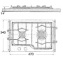 Dimension et schéma de montage de la plaque de cuisson 2 feus seafarer 2 de techimpex.