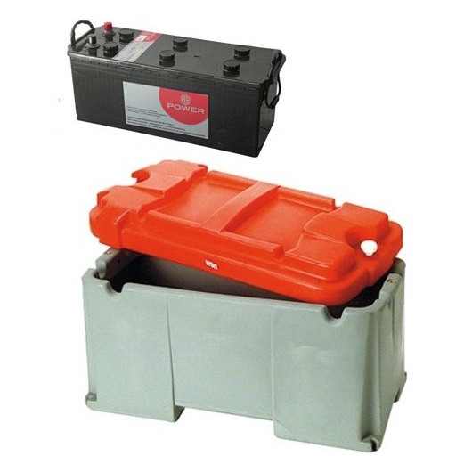 Bac à batterie grande capacité 2 batteries - 120 à 200 A - 520 x 585 x 320  mm