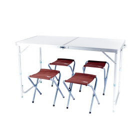 Table D'Extérieur,Table De Travail Pliante En Aluminium, 56Cm*42Cm*37Cm,  Table De Caravane, Camping, Pique-Nique, Avec De Pet[H124]