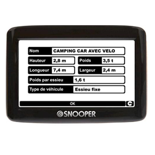 SNOOPER Ventura CC1000 : GPS camping-car performant et à petit prix