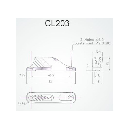 Clamcleat CL203 taquet coinceur