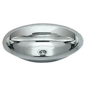 Evier ovale inox 510x390mm CAN - lavabo salle de bain & cuisine de van, fourgon & bateau
