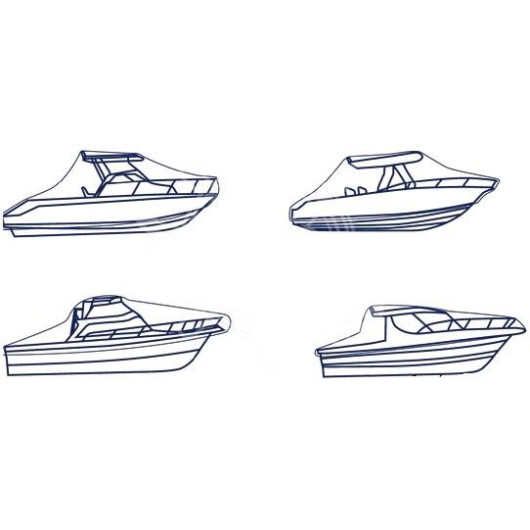OCEANSOUTH Jumbo Cover : accessoire housse/bache/taud d'hivernage bateau moteur & vedette avec cabine de pilotage timonerie
