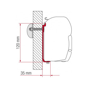 Kit AS 120 FIAMMA - pattes adaptateur pour store de paroi de camping-car & fourgon aménagé