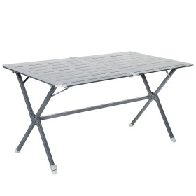 Table à clayettes aluminium 140 cm TRIGANO - table de camping 6 personnes