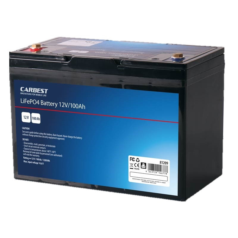 Batterie Lifepo4 12V 60 Ah CARBEST - batterie auxiliaire lithium