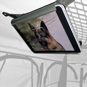 Support universel pour tablette JAMES BAROUD - fixation universel pour les tablettes à l'intérieur des tentes de toit.
