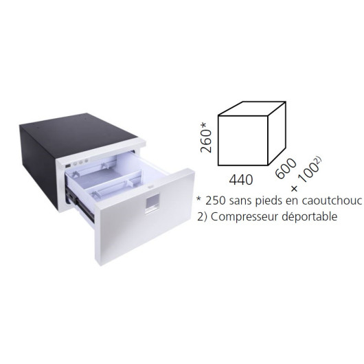 Drawer DR 30 Silver ISOTHERM - frigo à tiroir 12/24 V van, fourgon