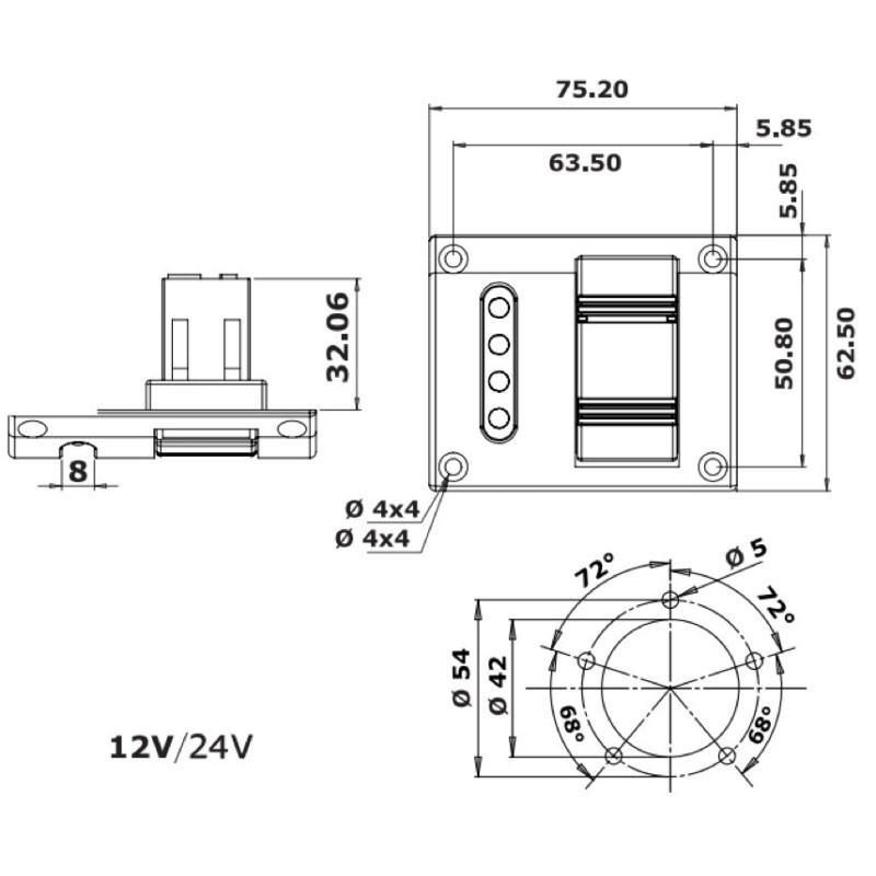 Jauge d'eau 10-180 ohm blanc/polie - Osculati 2732229 Jauge d'eau 10-180 ohm blanc/polie - Osculati 2732229
