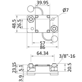 OSCULATI Disjoncteur 60 à 250A réarmement automatique