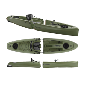 Mojito Solo Angler Vert POINT 65° N - kayak de pêche modulable.