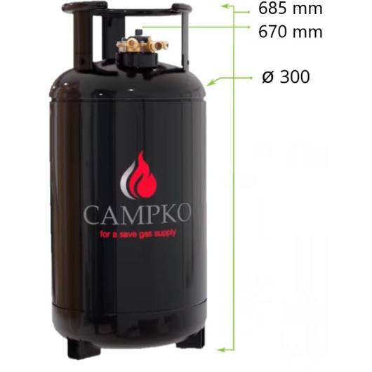CAMPKO bouteille GPL rechargeable 14,5 Kg pour camping-car et