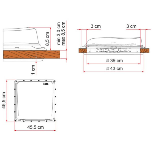 Spoiler Universal Fiamma : Déflecteur 110cm pour toit