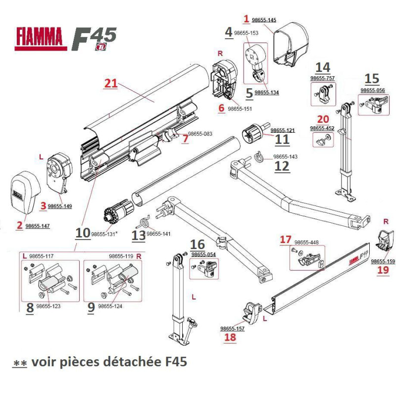 FIAMMA Pièces détachées F45 Ti