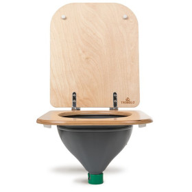 Séparateur gris avec siège de toilette TROBOLO -Entretien & accessoires pour WC camping-car & fourgon