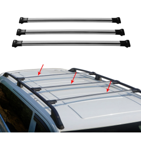 Barres de toit Elegance grises X 3 MB Vito OMAC Barre transversale pour van
