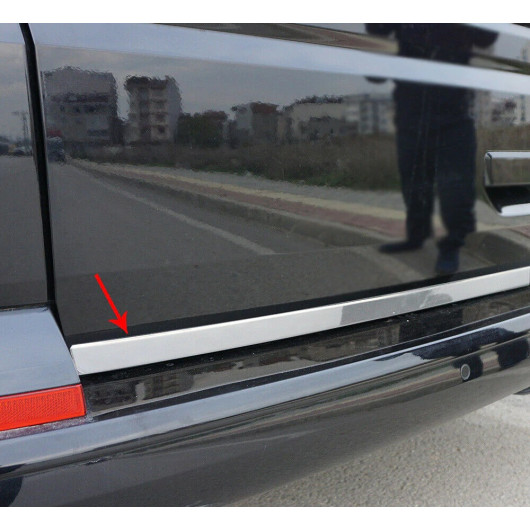 Baguette de protection de hayon inox VW T5 OMAC - accessoire carrosserie fourgon aménagé 