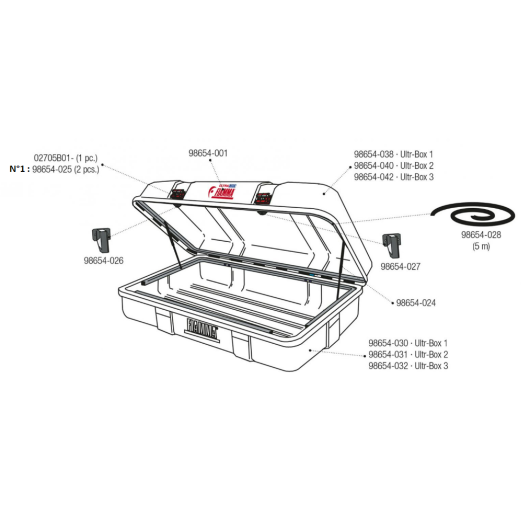 Pièces détachées Ultra Box 1/2/3 FIAMMA Accessoire pour coffre de toit camping-car