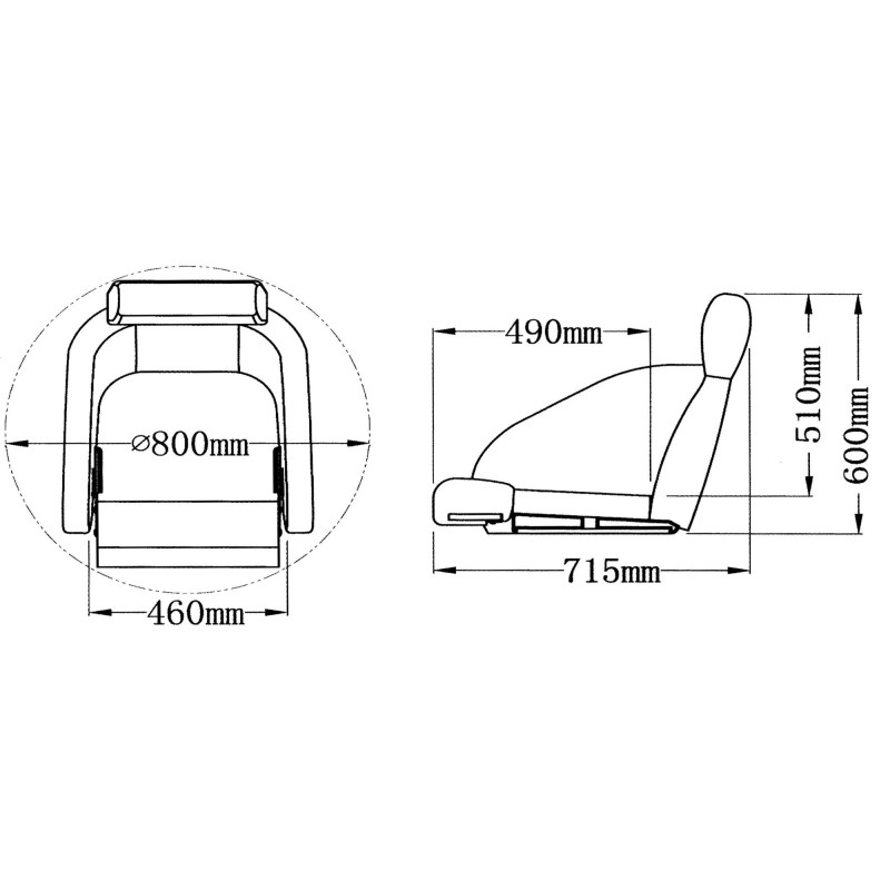 Siège Biplace Avec Dossier Rabattable - Dimensions 90x40 Cm - Pour Intérieur, Jardin, Bateau - Marque OSCULATI - Installation Facile