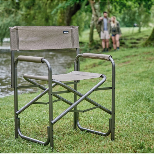 Chaise de camping en aluminium, style directeur avec table latérale et  glacière