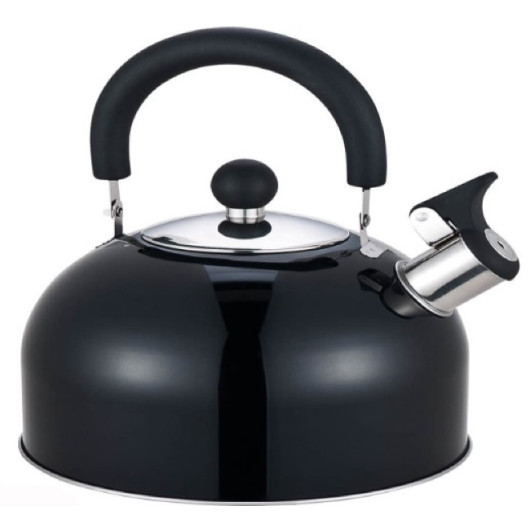 Bouilloire inox laqué noire; idéal pour la cuisine en bateau ou camping-car