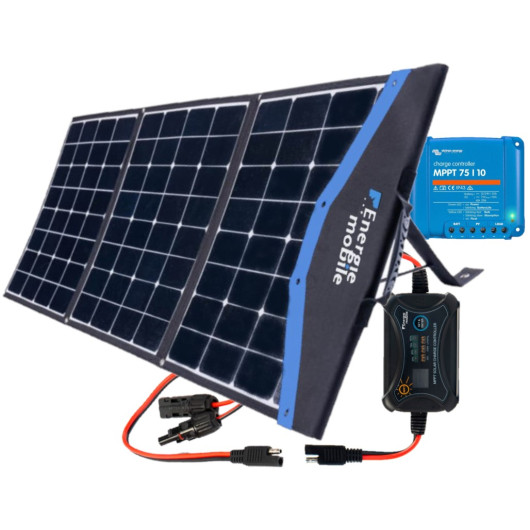 Panneau solaire pliable 140 W avec régulateur solaire MPPT portable ou Victron 75/10.