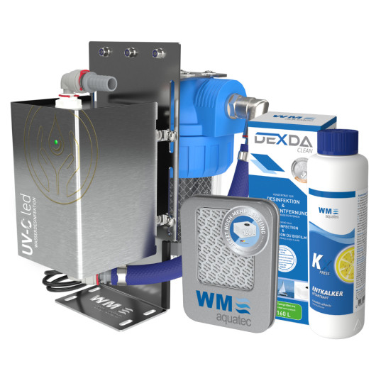Kit désinfection automatique de l'eau LED UV-C WM AQUATEC - hygiène de  l'eau pour fourgon, bateau & camping-car - H2R Equipement
