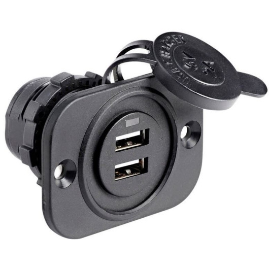 Prise USB double 12V BERKER INTEGRO pour camping-car ou bateau - H2R  EQUIPEMENTS