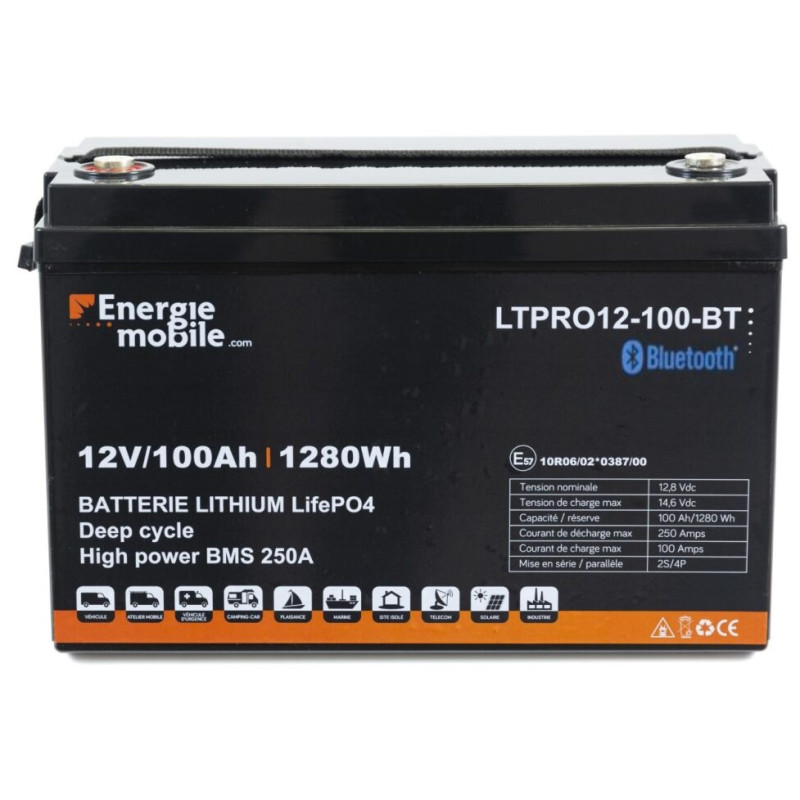 Batterie Lithium 12v 100ah LiFePo4 LTPRO 12-100 Bluetooth Energie