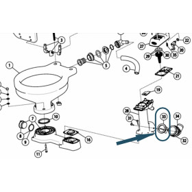 Valve canard WC marins JABSCO - joint anti-retour de rechange pour WC de bateau