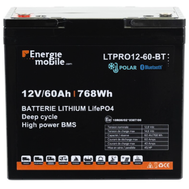 Batterie pour Caravane D'énergie éolienne solaire Marina LiFePO4 125Ah