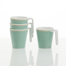 Lot de 4 mugs Tifanny VIA MONDO - tasse en mélamine pour vaisselle en van, bateau ou camping-car