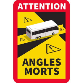 Autocollant angles morts bus EA - étiquette autocollante angle-mort pour bus et autocar