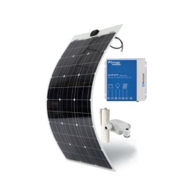 Kit panneau solaire complet avec Régulateur MPPT et colle pour batterie 12V du bateau et véhicule aménagé.