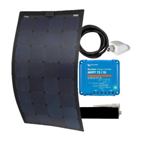 EM kit solaire X-flex ETFE noir 100W - VICTRON Bluesolar MPPT 75/10