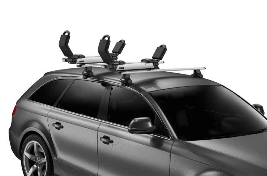 Berceau de kayak déporté pour toit de fourgon aménagé en camping-car THULE Hullavator Pro