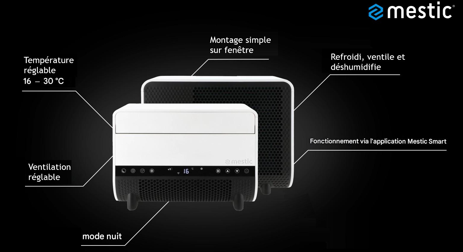 Avantage en image et fonctionnalité de la climatisation MESTIC SPA-3100
