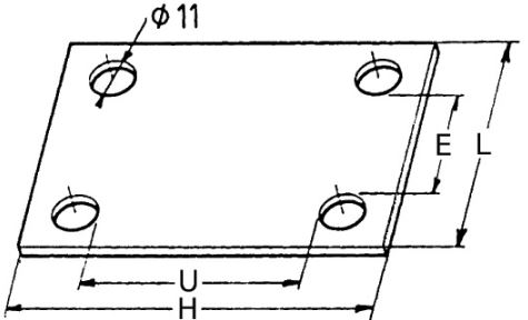 Dimensions plaquette d'assemblage pour cavalier de remorque