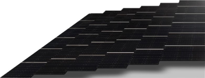 Exemple d'assemblage des cellules PERC Shingled des panneau MSSH
