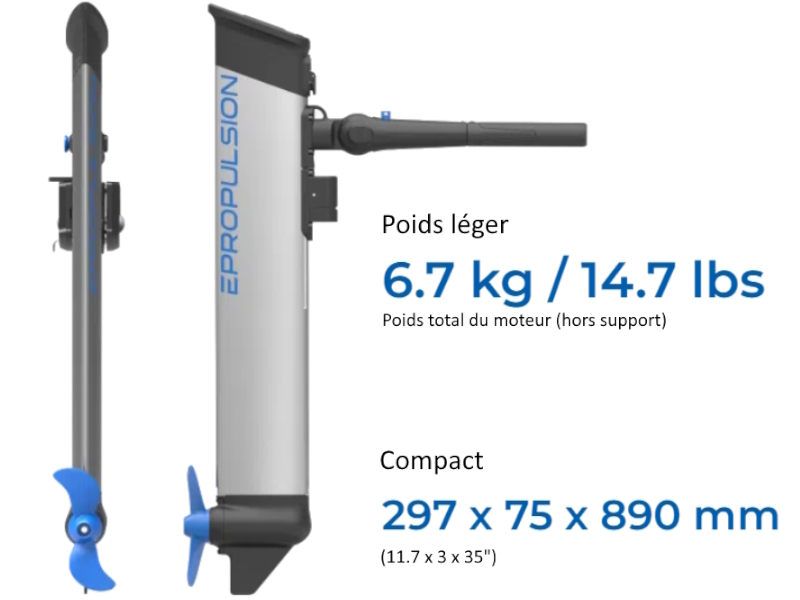 Moteur hors-bord portable à hélice alimenté par perceuse avec support de montage/pince pour kayaks et petits bateaux